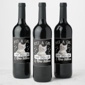 Alleen een meisje van liefdeskattenkat heeft Tatto Wijn Etiket (Flessen)