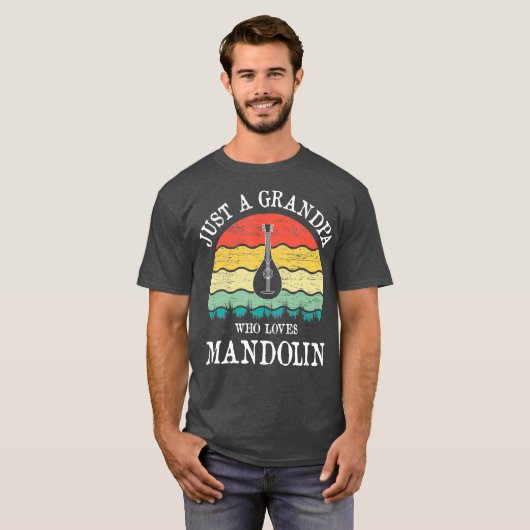 Alleen een opa die van Mandolin houdt T-shirt (Voorkant volledig)