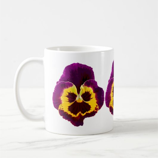 Alleen een Pansy Blossom + jouw tekst & ideeën Koffiemok (Links)
