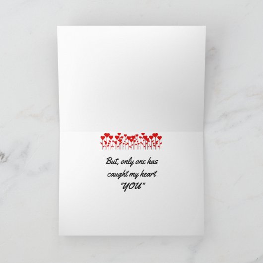 ALLEEN ÉÉN PERSOON HEEFT MIJN "HART" GEVANGEN, JIJ KAART (Binnen)