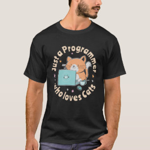 Alleen een programmeur die van katten houdt t-shirt