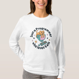 Alleen een programmeur die van katten houdt t-shirt