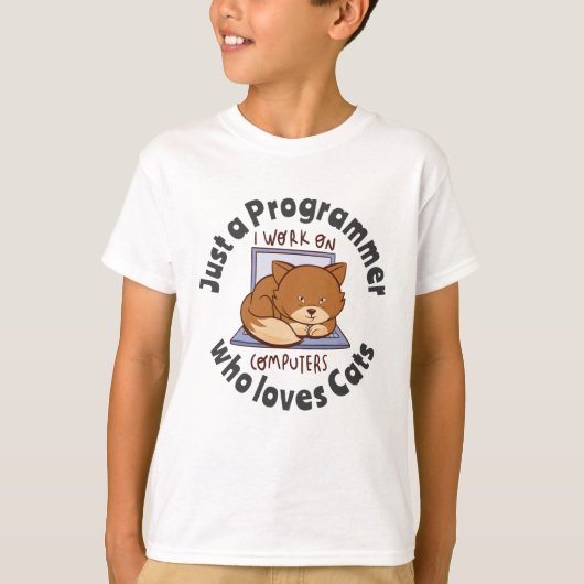 Alleen een programmeur die van katten houdt t-shirt (Voorkant)