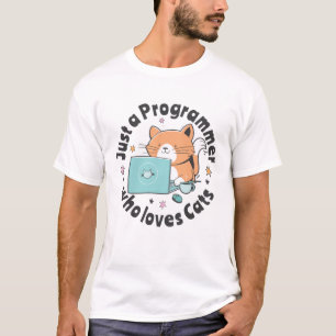 Alleen een programmeur die van katten houdt t-shirt
