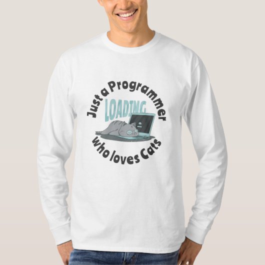 Alleen een programmeur die van katten houdt t-shirt (Voorkant)