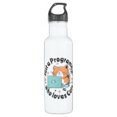 Alleen een programmeur die van katten houdt waterfles  (Voorkant)