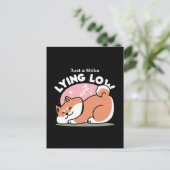 Alleen een Shiba Lying Low: Schattige Shiba Inu-on Briefkaart (Staand voorkant)