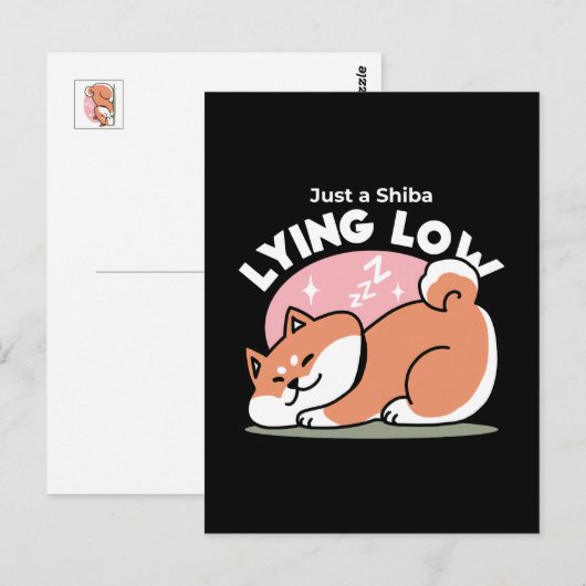 Alleen een Shiba Lying Low: Schattige Shiba Inu-on Briefkaart (Voorkant / Achterkant)