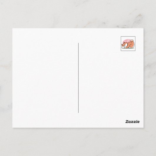Alleen een Shiba Lying Low: Schattige Shiba Inu-on Briefkaart (Achterkant)