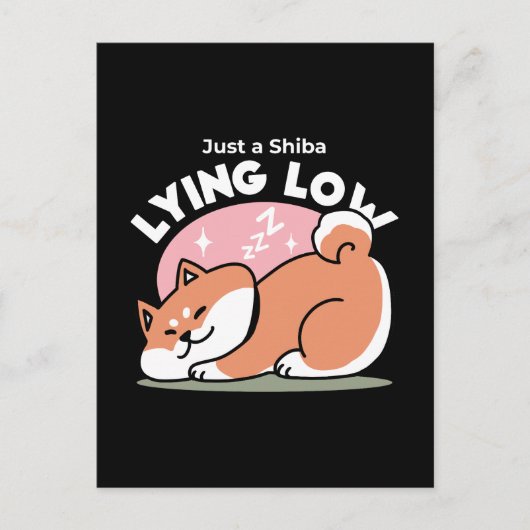 Alleen een Shiba Lying Low: Schattige Shiba Inu-on Briefkaart (Voorkant)