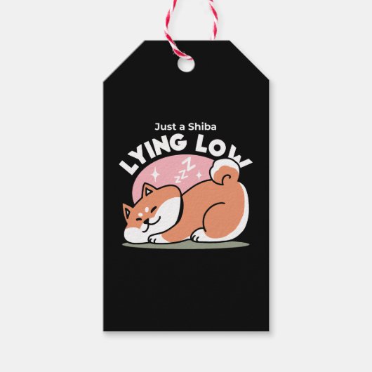 Alleen een Shiba Lying Low: Schattige Shiba Inu-on Cadeaulabel (Voorkant)