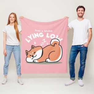 Alleen een Shiba Lying Low: Schattige Shiba Inu-on Fleece Deken