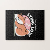 Alleen een Shiba Lying Low: Schattige Shiba Inu-on Legpuzzel (Horizontaal)
