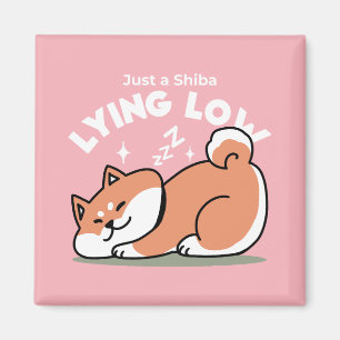 Alleen een Shiba Lying Low: Schattige Shiba Inu-on Magneet
