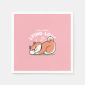 Alleen een Shiba Lying Low: Schattige Shiba Inu-on Servet (Voorkant)