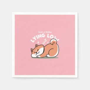 Alleen een Shiba Lying Low: Schattige Shiba Inu-on Servet