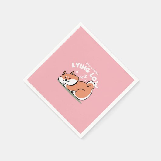 Alleen een Shiba Lying Low: Schattige Shiba Inu-on Servet (Hoek)