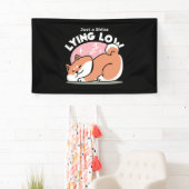 Alleen een Shiba Lying Low: Schattige Shiba Inu-on Spandoek (Insitu)