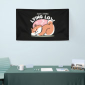 Alleen een Shiba Lying Low: Schattige Shiba Inu-on Spandoek (Beurs)