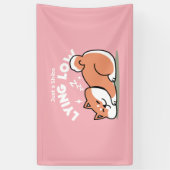Alleen een Shiba Lying Low: Schattige Shiba Inu-on Spandoek (Verticaal)