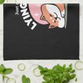 Alleen een Shiba Lying Low: Schattige Shiba Inu-on Theedoek (Gevouwen)