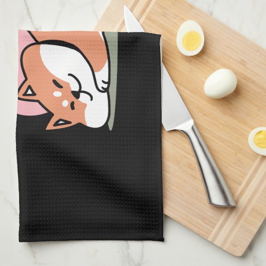 Alleen een Shiba Lying Low: Schattige Shiba Inu-on Theedoek (Quarter Fold)