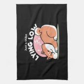 Alleen een Shiba Lying Low: Schattige Shiba Inu-on Theedoek (Verticaal)