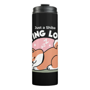 Alleen een Shiba Lying Low: Schattige Shiba Inu-on Thermosbeker