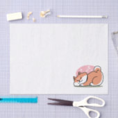 Alleen een Shiba Lying Low: Schattige Shiba Inu-on Tissuepapier (Craft)