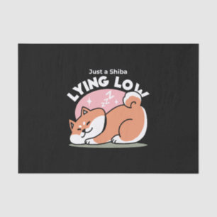 Alleen een Shiba Lying Low: Schattige Shiba Inu-on Tissuepapier