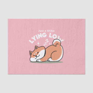 Alleen een Shiba Lying Low: Schattige Shiba Inu-on Tissuepapier