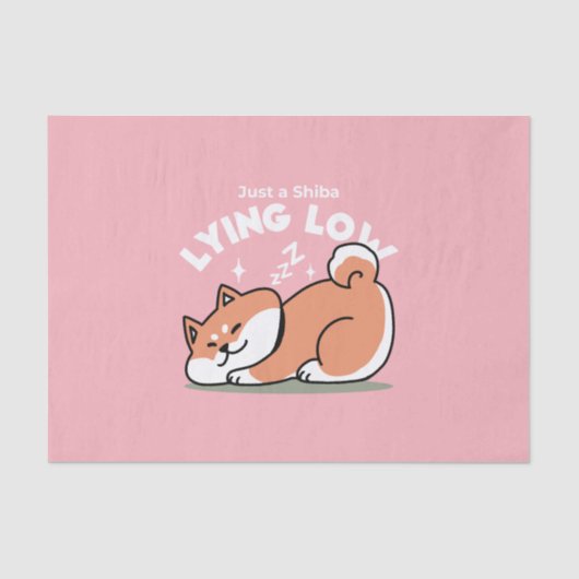 Alleen een Shiba Lying Low: Schattige Shiba Inu-on Tissuepapier (Voorkant)