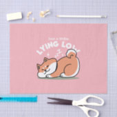 Alleen een Shiba Lying Low: Schattige Shiba Inu-on Tissuepapier (Craft)