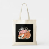 Alleen een Shiba Lying Low: Schattige Shiba Inu-on Tote Bag (Achterkant)