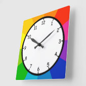 Alleen een ventilator en kleurrijke wandklok van h (Hoek)