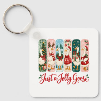 Alleen een vrolijke gans kerst sleutelhanger