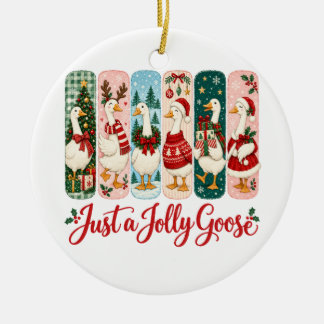 Alleen een vrolijke gans Kerstmis Keramisch Ornament