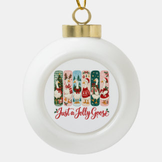 Alleen een vrolijke gans Kerstmis Keramische Bal Ornament