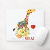 Alleen een vrouw die van Giraffe houdt en wijn Dri Muismat (Met muis)