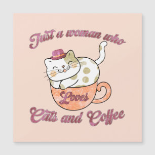 Alleen een vrouw die van katten en koffie houdt