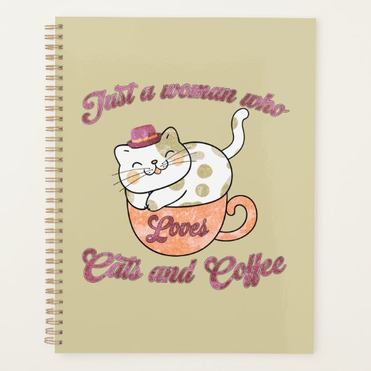 Alleen een vrouw die van katten en koffie houdt planner (Voorkant)
