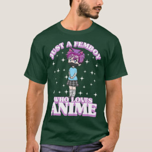 Alleen een vrouwtje die van Anime Chibi Anime Boy  T-shirt