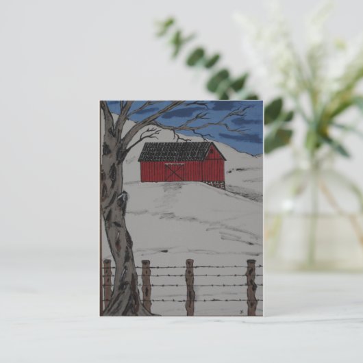 Alleen een winterdag briefkaart (Staand voorkant)