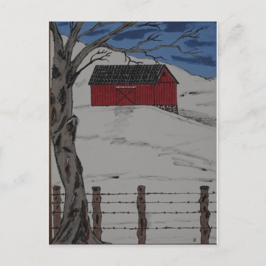 Alleen een winterdag briefkaart (Voorkant)