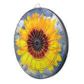 Alleen een zonnebloem bloesem + jouw tekst & ideeë dartbord (Voorkant Rechts)