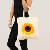 Alleen een zonnebloem bloesem + jouw tekst & ideeë tote bag (Voorkant (product))