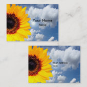 Alleen een zonnebloem bloesem + jouw tekst & ideeë visitekaartje (Voorkant / Achterkant)