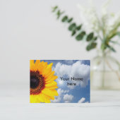 Alleen een zonnebloem bloesem + jouw tekst & ideeë visitekaartje (Staand voorkant)