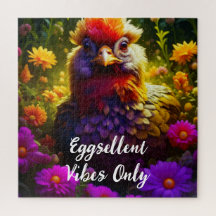 Alleen eierstokvibes | Kleurrijke Kip Art