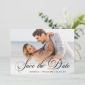Alleen Elegant Photo Wedding PHOTO Save The Date (Staand voorkant)